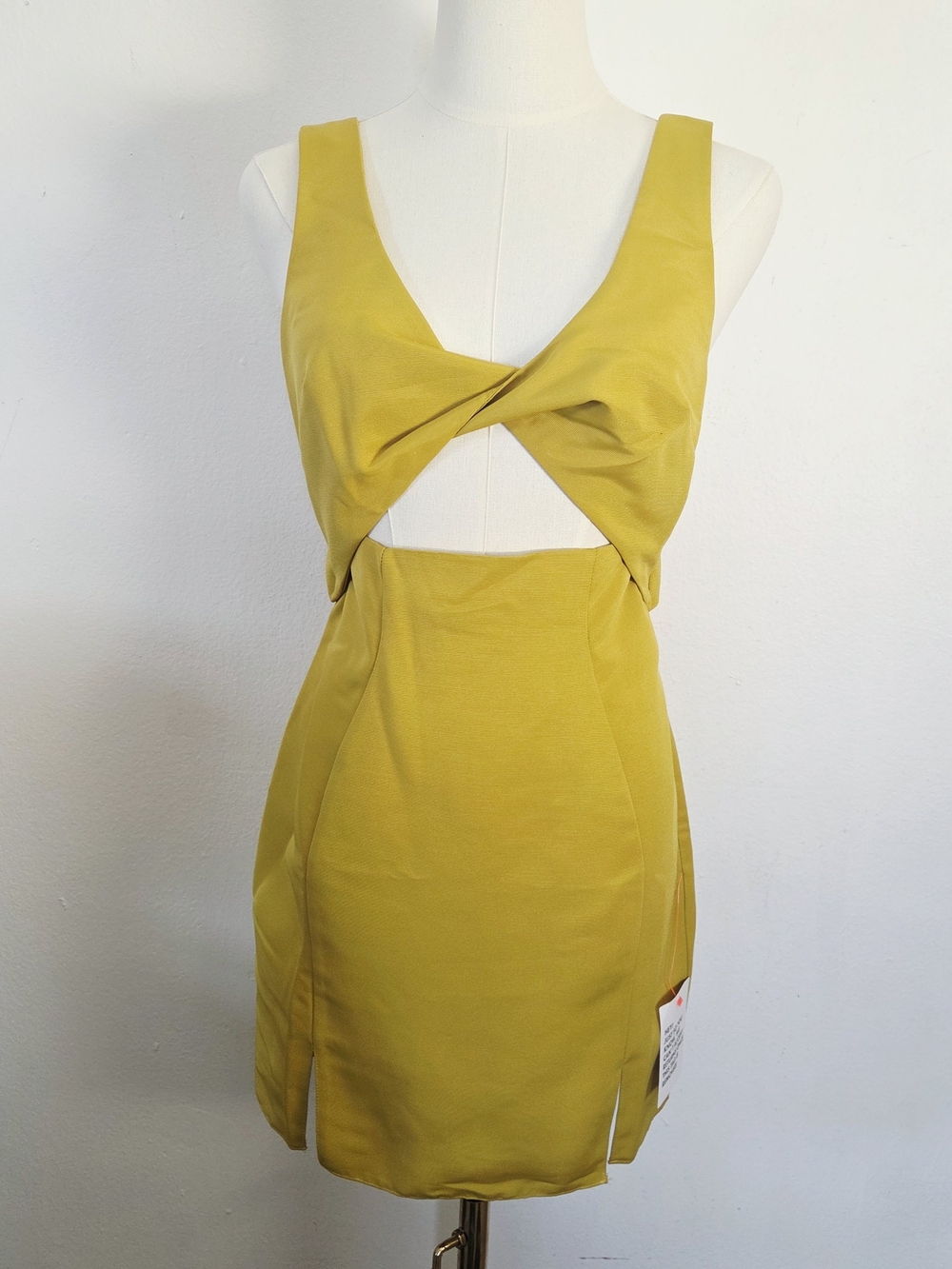 Asos Mustard Color Tie Up Dress